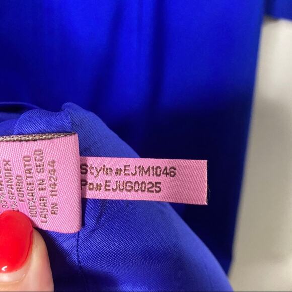 Eliza J Cobalt Blue Long Sleeve Sheath Dress-4 - Picture 7 of 7